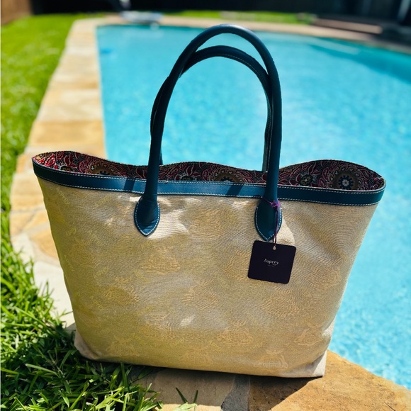 Asprey London Arms Tote LGE Blue - Picture 1 of 10